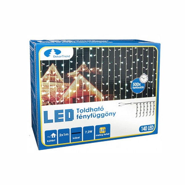 DekorTrend kontakt LED svetleća zavesa 140 kom toplo bela 2x1m KDK 010-1